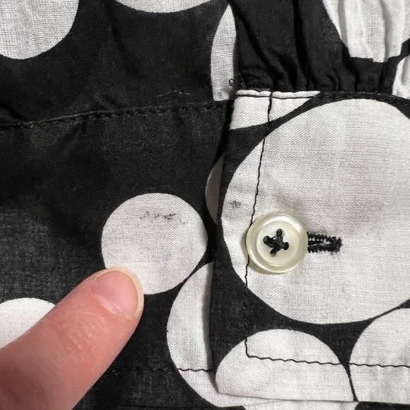 Talbots Plus Black White Long Sleeve Popover Top Size X Dots Lightweight Cotton - Picture 10 of 10